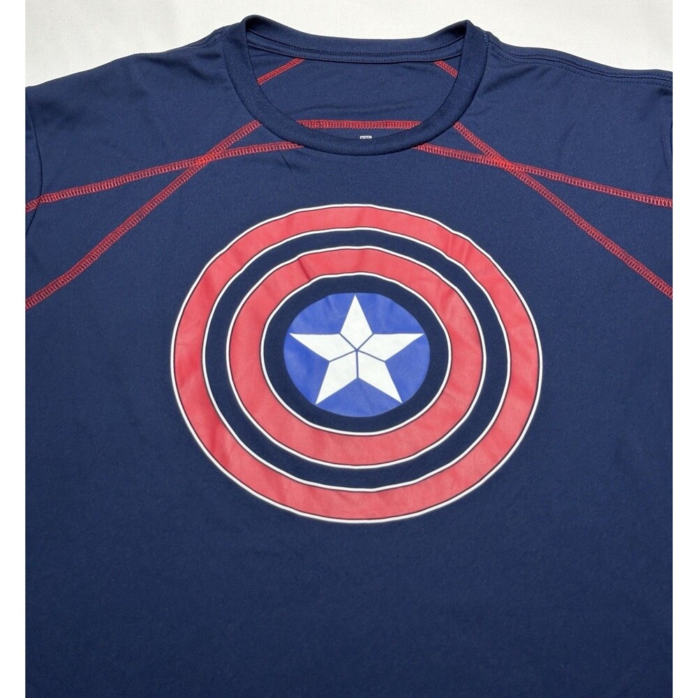 Captain America Marvel Civil War Crewneck Shirt Short Sleeve Mens Size 2XL XXL - Picture 2 of 6